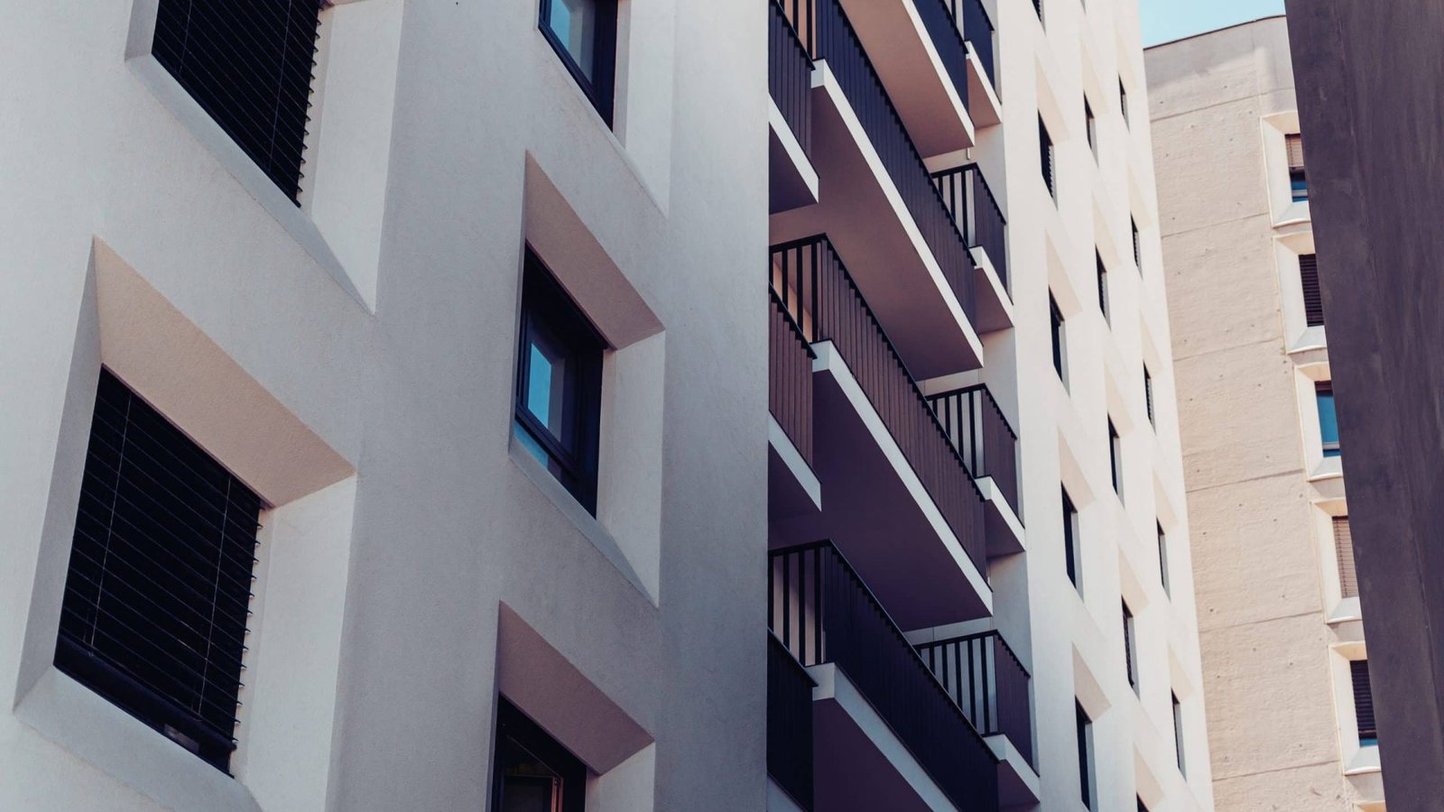 Facade of a residential building.Modern European residential apartment
